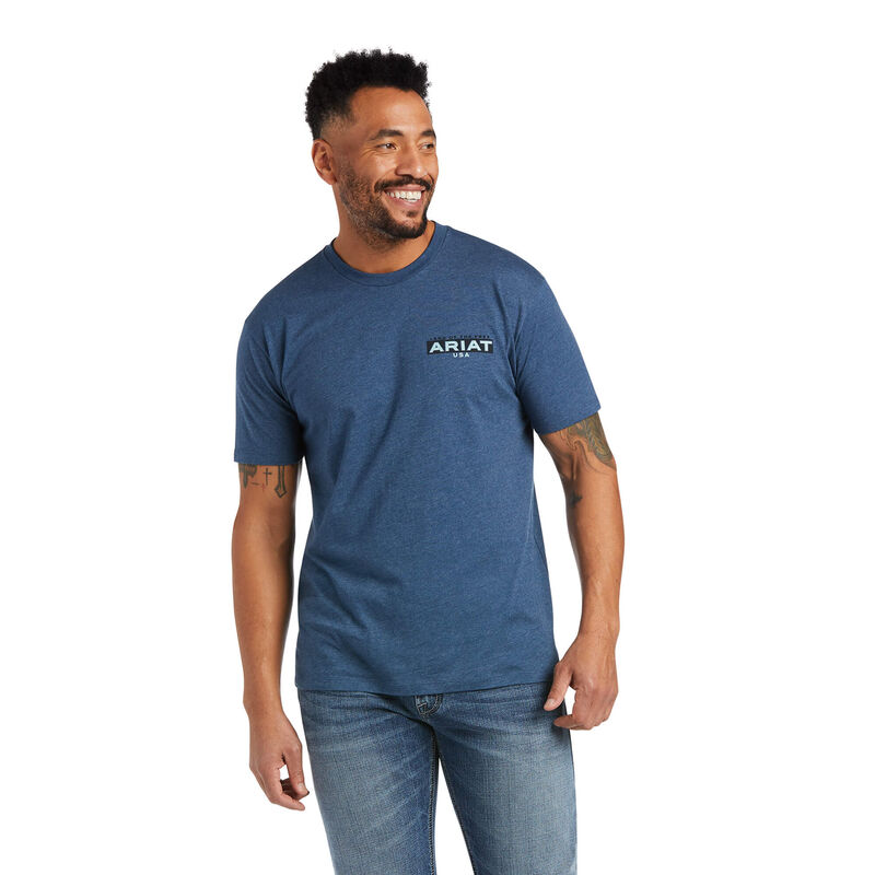 Ariat T-Shirts Herren - Land Blau ( KZAPN-9468 )